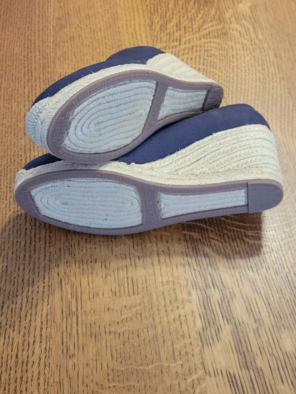 J. Crew Factory Canvas Espadrille Wedges - Navy